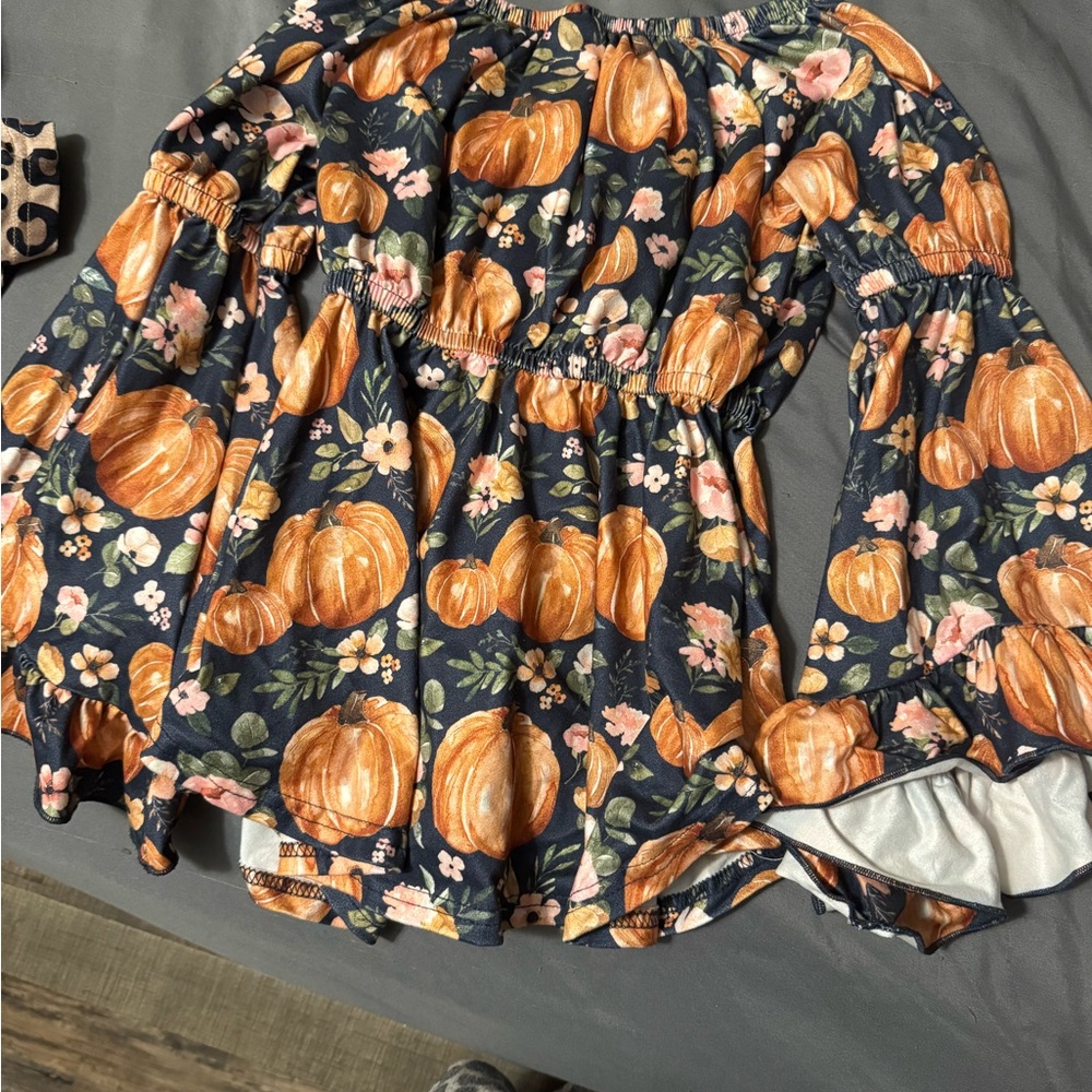 Floral Pumpkin Print Blouse